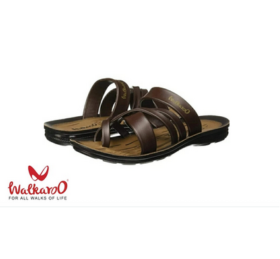 Walkaroo Mens Brown Outdoor Comfortable & Fashionable Sandals, Color: Brown, Size: 6