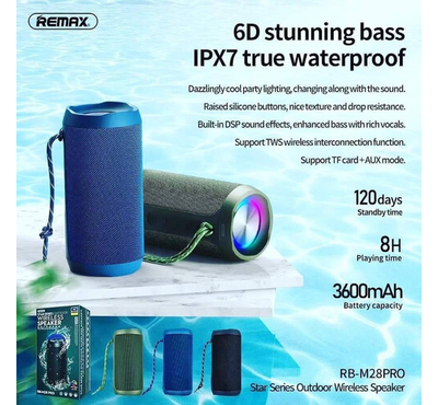 Remax RB-M28 Pro Portable Waterproof RGB Lighting Wireless Bluetooth Speaker