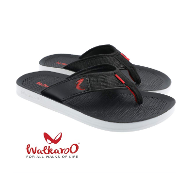 Walkaroo Mens Casual Slippers & Flip-Flops Back Red, Size: 6