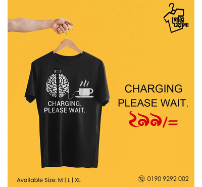 Stylish T-Shirt For Men Charging Please Wait