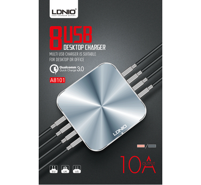 Ldnio A8101 Desktop Fast Dock Charging Station Adapter 8Port QC3.0