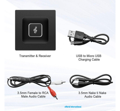 Wireless Bluetooth Transmitter V4.2 USB Bluetooth Adapter Connected to 3.5mm Audio Receiver Devices for PC TV Headphones Car Home Stereo Music