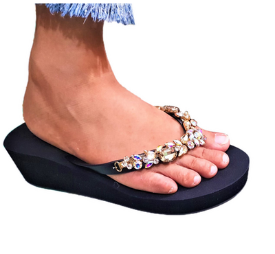 Stylishl Imported Ladies Sandal Black, Size: 35
