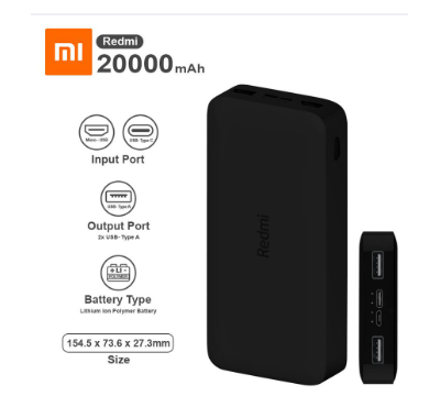 20000mAh Power Bank Fast Charging 18W 3.6A Multi In & Out (PB200LM)