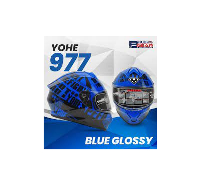 YOHE 977 Full Face Alphabet Series Helmet, Color: Blue, Size: S