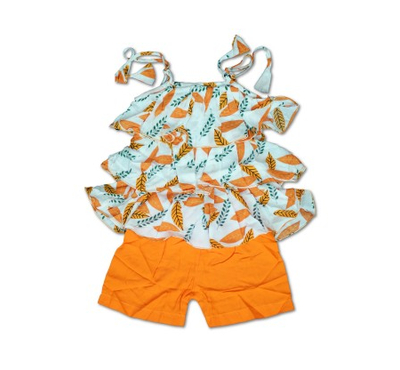 Baby Girls Summer Frock & Pants Set, Baby Dress Size: 6 Months