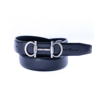 safa leather-Men's Artificial Leather Black Belt with Stylish Buckle
