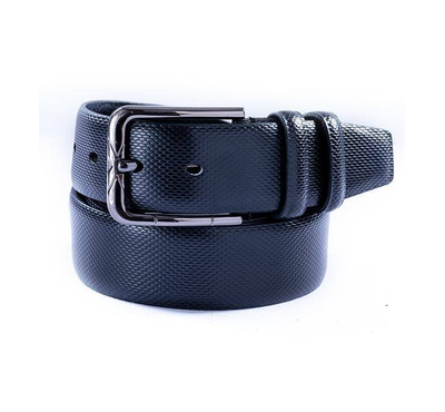 Safa leather-Black Artificial Leather Belt with Stainless Steel Buckle