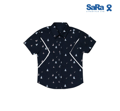SaRa Boys Casual Shirt (BCS232PEK-Navy blue), Baby Dress Size: 2-3 years
