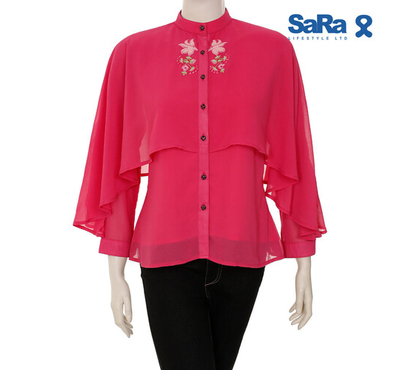 SaRa Ladies Fashion Tops (WFT208YJB-Pink), Size: S