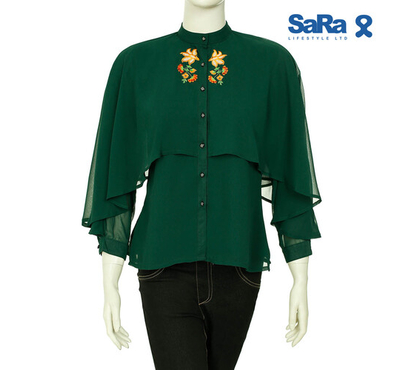 SaRa Ladies Fashion Tops (WFT208YJA-Green), Size: S