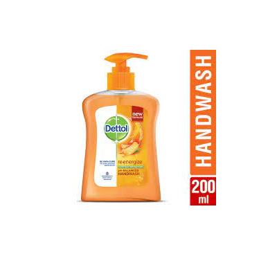 Dettol Handwash Re-energize 200ml Pump pH-Balanced Liquid Soap formula