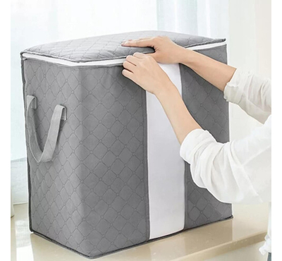 Portable Storage Bag Organizer Cloth Storage Box Bamboo Clothing Store Bag