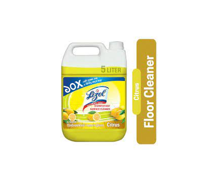 Lizol Disinfectant Floor & Surface Cleaner 5L Citrus, Super Saver Pack, Kills 99.9% Germs
