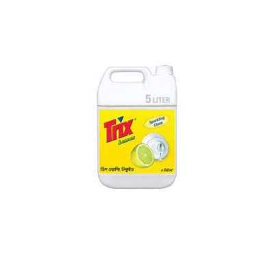 Trix Dishwashing Liquid 5L Mega Refill Lemon Fragrance for Scratch-Free Sparkling Clean Dishes, removes grease stains with power-rich thick foam