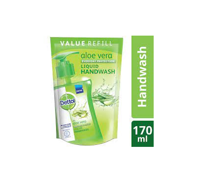 Dettol Handwash Aloe Vera 170ml Refill Liquid Soap with Aloe Vera Extract