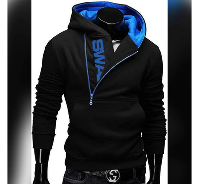 New Stylish Comfortable Winter Hoodie  For Man, Color: Blue, Size: M