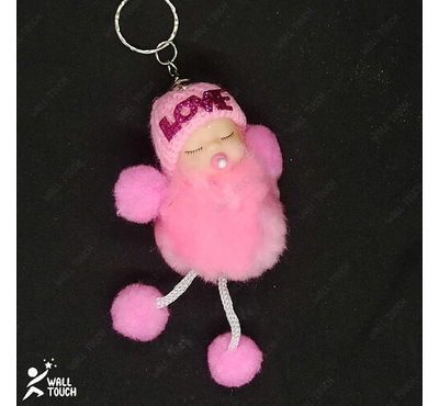 New Born Toddler Cute Mini Doll Key Ring, Extra Cute Extra Soft Adorable Best For Gift Hanging On Bag Or Purse, Color: Pink