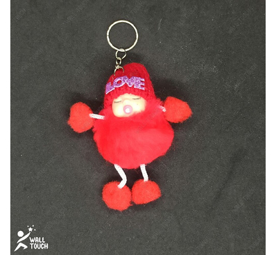 New Born Toddler Cute Mini Doll Key Ring, Extra Cute Extra Soft Adorable Best For Gift Hanging On Bag Or Purse, Color: Red