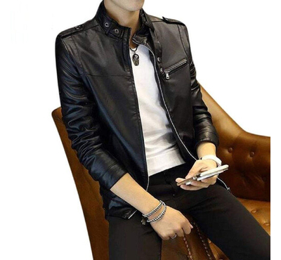 New Style Artificial Soft Leather Jacket, Size: M