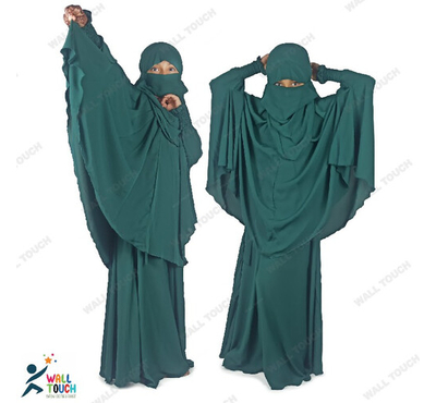Khimar / Kheemar Borka Adjusted Niqab Hijab With Skirt Full Set For 4-6 years Girl (Dubai Cherry Cloth), Baby Dress Size: 4- 6 years