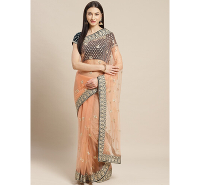 Embroidery Work and Stone Work Saree