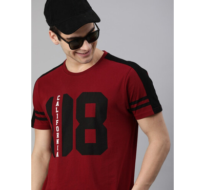 Men's Stylish Design Half Sleeve Cotton Premium T-Shirt, Size: M