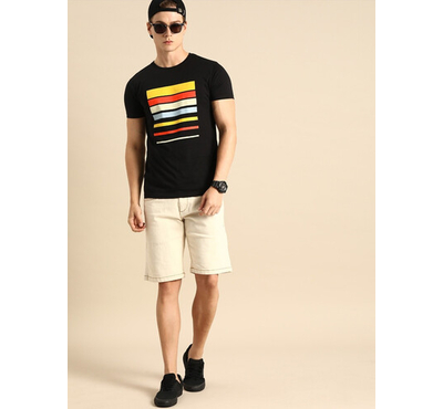 Men's Stylish Design Half Sleeve Cotton Premium T-Shirt, Size: M