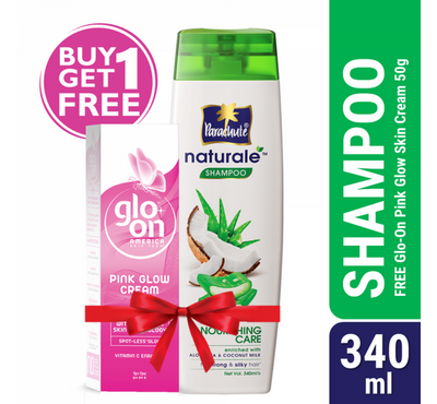 Buy Parachute Naturale Shampoo Nourishing Care 340ml Get GLO-ON Pink Glow Cream 50gm Free