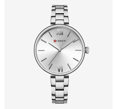 CURREN 9017 Silver Stainless Steel Analog Watch For Women - Silver