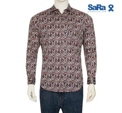 SaRa Mens Casual Shirt (MCS383FC-Printed), Size: S