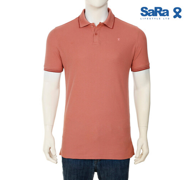 SaRa  Mens Polo Shirt (MPO162FKD-Terracotta), Size: S
