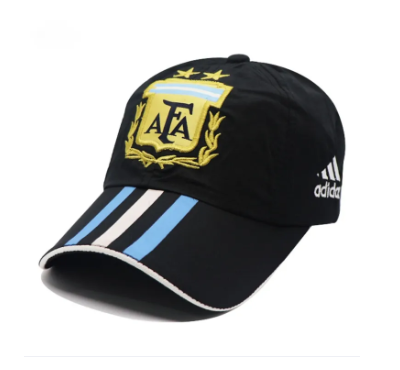 Black Argentina Embroidered AFA Logo 3-Stripe Cap