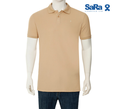SaRa  Mens Polo Shirt (MPO162FKC-Brown), Size: S