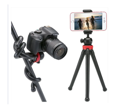 Flexible Octopus Tripod with phone holder for Phone, Camera, DSLR Camera