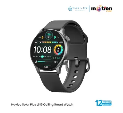 Haylou SOLAR Plus Amoled Calling Smart Watch (LS16)- Black