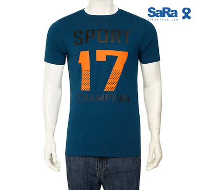 SaRa Mens T-shirt (MTS422FK-Teal), Size: S