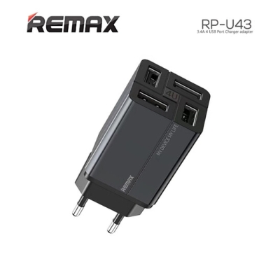 Remax Wanfu Series RP-U43 EU 3.4A Fast Charging adapter 4USB Port