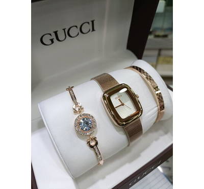 Fashionable Luxury GUCCI Stainless Steel  Wrist Watch-Golden