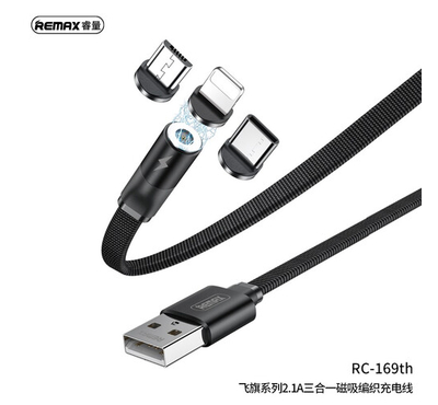 Remax RC-169th Flag Series 3In1 Magnetic Charging & Data Cables Micro iPhone & Type-C