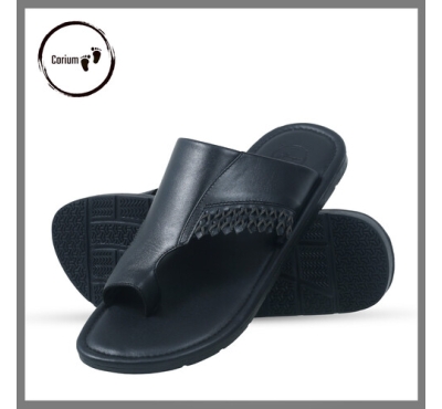 Original Leather Sandal Shoe For Men - CRM 114, Color: Brown, Size: 40
