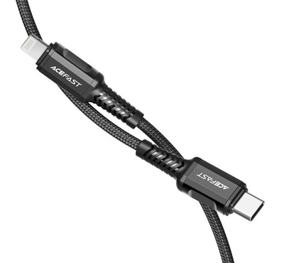 C1-01 USB-C to Lightning aluminum alloy charging data cable, Black