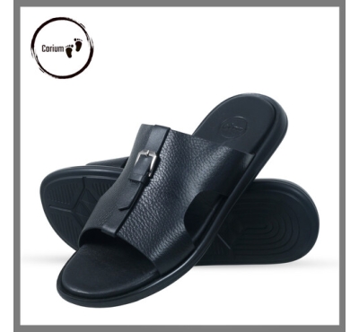 Original Leather Sandal Shoe For Men - CRM 115, Color: Brown, Size: 39