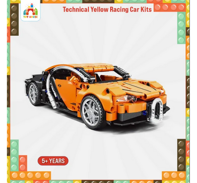 Technical Yellow Racing Car Building Blocks 441Pcs