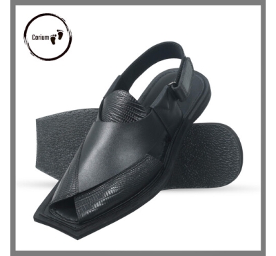 Kabuli Style Sandal Shoe For Men - CRM 119, Color: Black, Size: 40