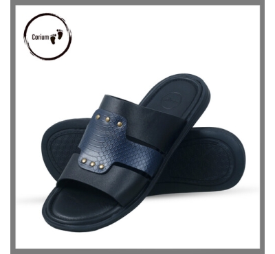 Original Leather Sandal Shoe For Men - CRM 117, Color: Black, Size: 40