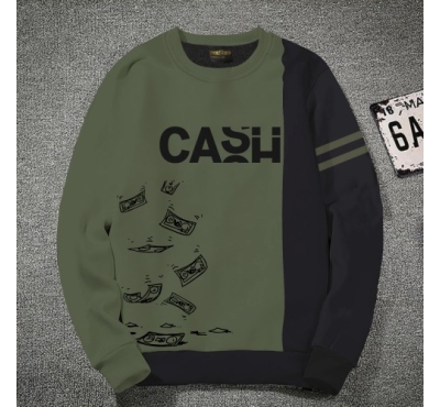 Premium Quality Cash Moss Color Cotton High Neck Full Sleeve Sweater for Men
