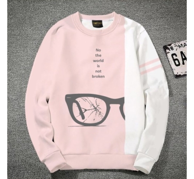 Premium Quality Sunglass White & pink Color Cotton High Neck Full Sleeve Sweater for Men