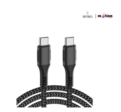WiWU F20 100W Fast Charging Type-C To Type-C Charging Cable- Black