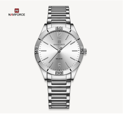 NAVIFORCE NF5029 Silver Stainless Steel Analog Watch For Women - White & Silver